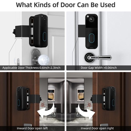 Adjustable Blink Doorbell Camera Mount (45 to 135 Degrees),No Drill Doorbell Mounting Bracket for New Blink Video Doorbell 2025 (2nd Gen),Anti Theft Doorbell Mount for Apartment Security