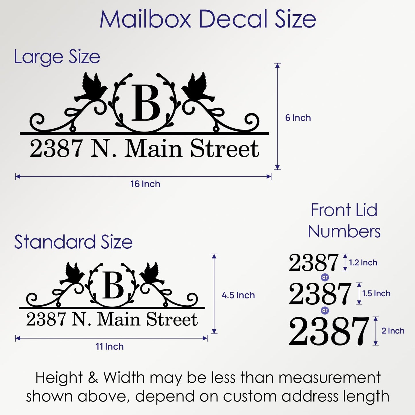 Reflective Mailbox Numbers for Outside, Custom Mailbox Numbers Stickers, Vinyl Decal for Street Name, Self Adhesive, High Visibility, Modern Style, Housewarming gift (S05)