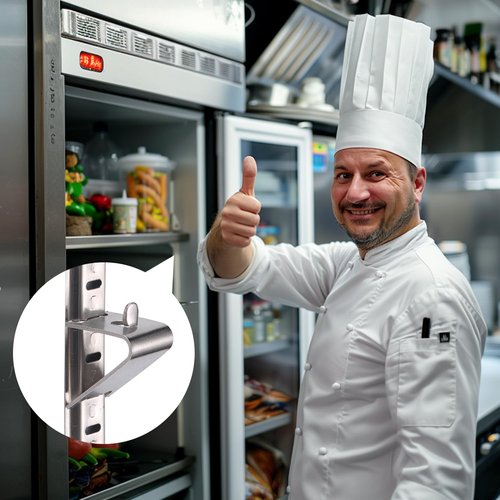 Refrigerator Shelf Clips, HOSRNOVO 10PCS Heavy Duty Stainless Steel 920158 Freezer Shelf Clips for Cooler Shelf Support (Sliver)