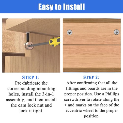 Litoexpe 10 Pcs Furniture Connecter Cam Lock Fittings 15x12mm Furniture Connecting Fastener Lock Nut for Cabinet Drawer Wardrobe Dresser