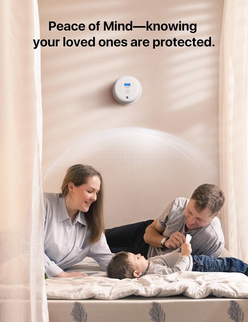 X-Sense Smoke Detector Carbon Monoxide Detector Combo, 10-Year Battery Smoke Detector with Display, Standalone Model SC01, Single Pack