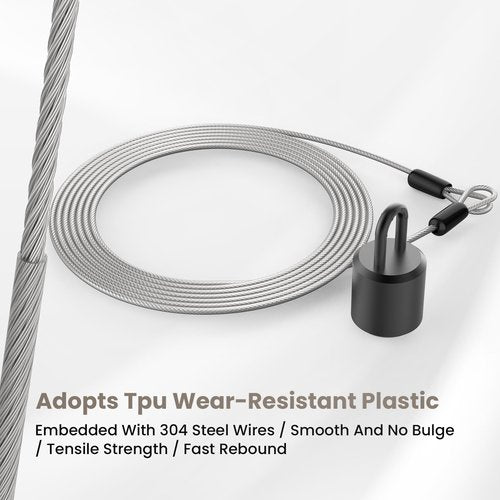 BaYiToo 9.84FT 3mm Stainless Steel Security Cable, Safety Cable Luggage Lock, Security Wire Rope with Double Loop for Outdoor Travel