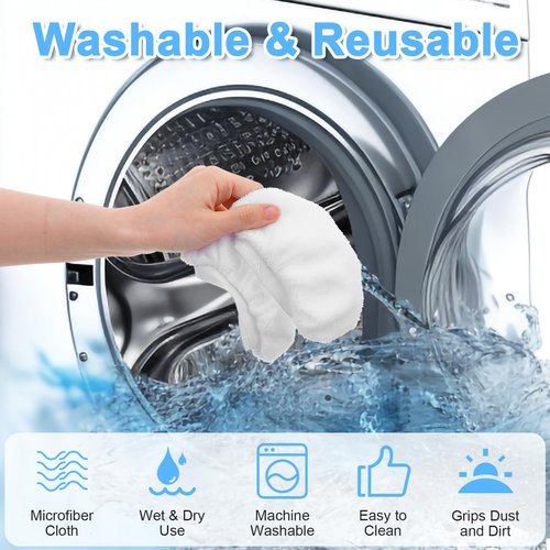 Tweruna 4 Pack Handheld Steam Cleaner Accessories, Washable Microfiber Cloths for Streamer, Steam Cleaner Attachments Compatible with Most Hand Held Steam