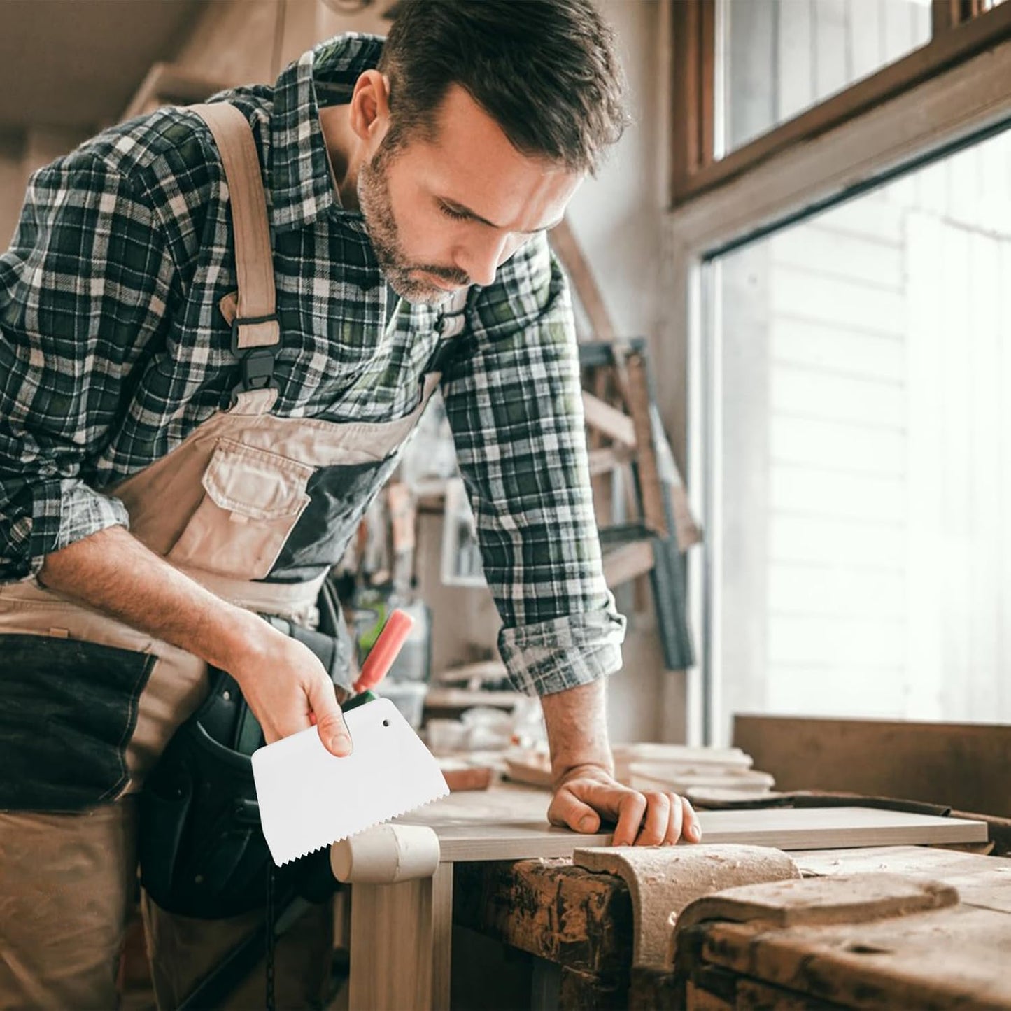 YGHSZ adhesive spreader notched Glue Spreader adhesive barrier spreader plastic trowel notched 3/16 Inch Inch Tooth, Hardwood Flooring Spreader spread epoxy (6 Pack)