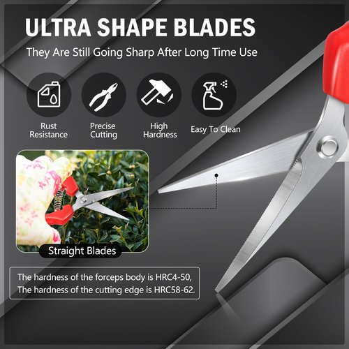 Lasnten 16 Pack Garden Flower Shears Pruning Scissors Include 8 Pcs 6.7 in Bypass Pruning Shears 8 Pcs 7.2 in Bud Trimming Scissors Clippers Gardening for Cutting Floral Trimming Plants Picking