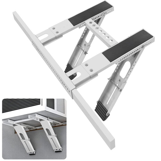 Universal Window Air Conditioner Support Bracket, No Drilling Heavy-Duty AC Window Bracket Supports Up to 200lbs for 5,000-24,000 BTU AC Units, Fits Single or Double Hung Windows