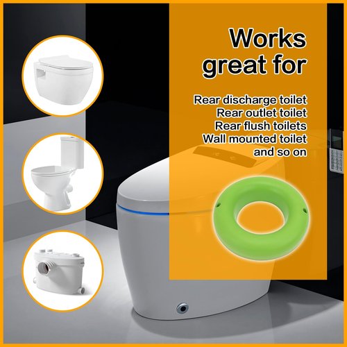 Waxless Toilet Ring Bathroom The Green Gasket Toilet Flange Gasket Toilet Wax Ring for Most Drain (Pack of 2)