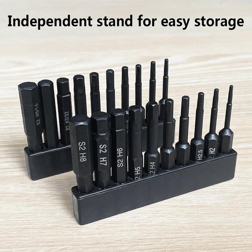Hex Head Allen Wrench Drill Bit Set (10pc Metric & 10pc SAE), PTSLKHN Allen Wrench Drill Bits, Upgraded 1/4" Quick Release Shank Magnetic Hex Bit Set - Perfect for Ikea Type Furniture