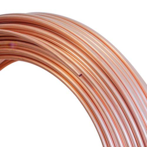 Skweawert Copper Pipe Soft Coil Copper Tubing ID×OD×Length:0.6×1.6×2000mm(1/32"×1/16"×6.56Ft) T2 Refrigeration Cuprum Tubing for Air Conditioners, Refrigerator, DIY Projects