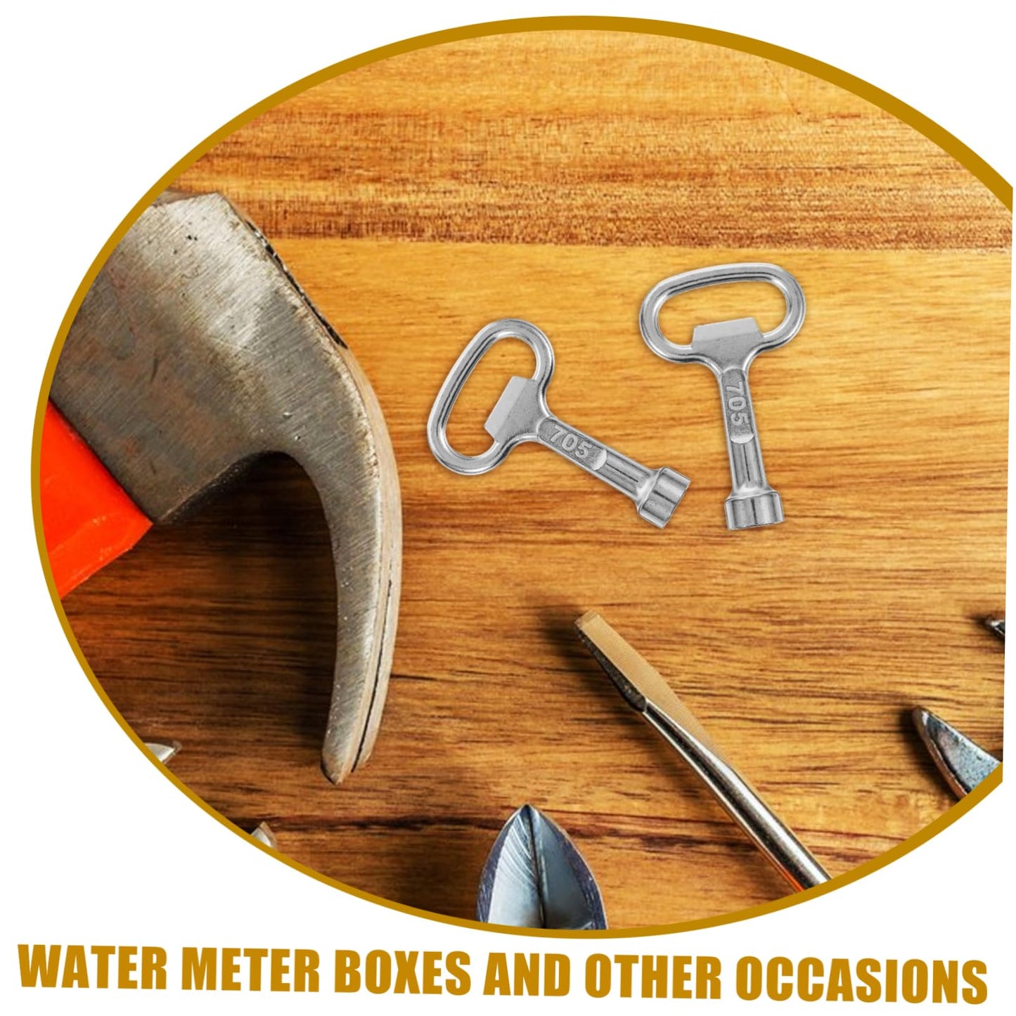 NUOBESTY 4Pcs Multi Purpose Faucet Wrench Tool Compact Metal Key for Water Valve Spigot and Bathroom Repairs Utility for and Installations