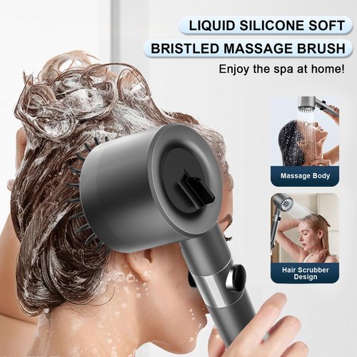 Ion Drops Shower Head with High Pressure (Clean Tub & Pet), Multi-Mode Shower Head with 60 Inch Hose, Filtered Showerhead Remove Chlorine, Massageable Shower Heads with ON/OFF Switch