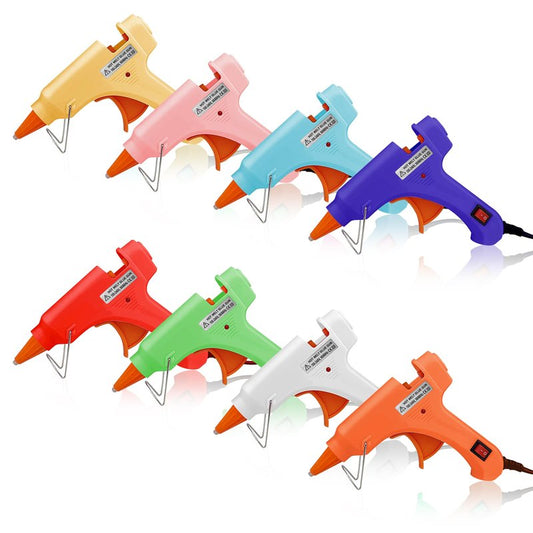 Mini Hot Glue Gun Kit 8 Pieces Hot Melt Gun Crafts for Kids School Craft Project DIY Arts and Home Quick Repairs (20 Watts,Multicolor)