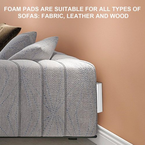lasuroa 12pcs Headboard Stoppers for Wall, 2.4x2.4x0.4 Inch EVA Foam Furniture Pads Headboard Wall Protector Bumpers Anti-Shake Bed Noise Stoppers for Furniture Protection (White, Black)