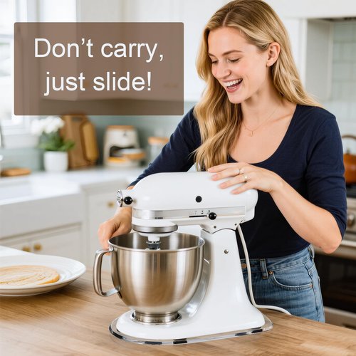 Baemin Mixer Slider, Thickened Acrylic Heavy-Duty Mixer Slider Mat for 4.5QT-5QT Stand Mixer, Compatible with KitchenAid Sliders for Countertop, Appliance Sliders Mixers Accessories, Clear