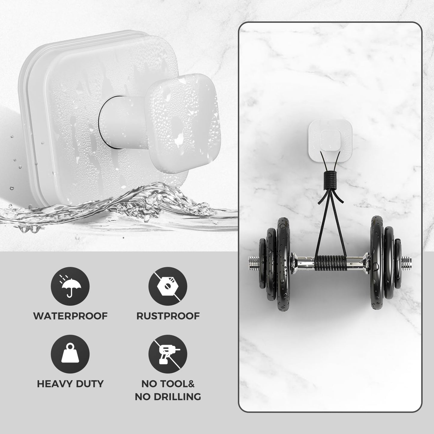 WingWider Shower Hooks for Inside Shower,Reusable Suction Cup Hooks for Glass Window,Mirror,Removable Towel Hooks for Bathroom,2 Pack(White)