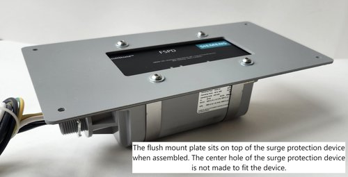 Flush Mount Plate for Siemens Boltshield Whole House Surge Protection Device, for mounting Surge Protector, Acrylic (Gray)
