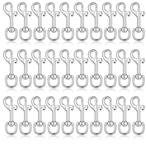 JIEYAO 30 Pcs Swivel Snap Hooks for Dog Leash, 2.8" Heavy Duty Dog Leash Clips, Pet Buckle Trigger Clip Clasp Single Ended Swivel Clip Multipurpose Bolt Snap for Keychain Camera Strap Flag Hooks Clasp