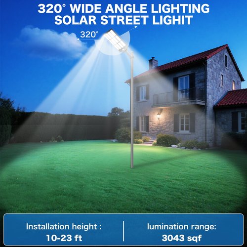 10000W Solar Street Lights Outdoor: Commercial Solar Parking Lot Lights with Motion Sensor and Remote Control, IP66 Waterproof, Wide Angle Dusk to Dawn Outdoor Lighting, Large Dimension, 2 Pack
