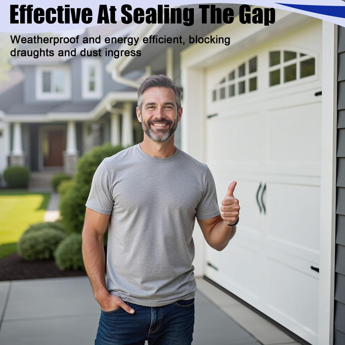 Symyda Garage Door Seal P Bulb – 16.8Ft Flexible Weatherproof TPE Seal for Drafts, Noise Reduction and Saves Energy, Easy DIY Installation, Temperature Resistant, Fits Single Channel Garage Door