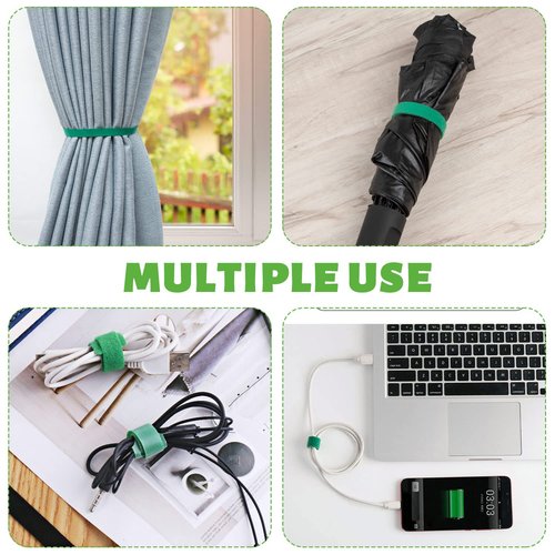 GCTWFYK Plant Tape, 6 Roll 196 Ft Green Garden Tape, Twist Ties for Plants 1/2", Plant Supports, Garden Ties for Climbing Plants, Plant Twist Tie for Plant Gardening, Home, Office