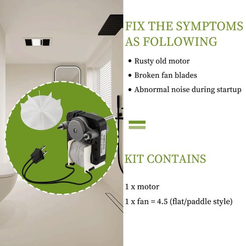 Universal Bathroom Fan Motor Replacement by PANDEELS - SM550 Electric Vent Fan Motor Kit - Replacement for Nutone Broan 50 CFM 120V 3000 RPM - Replace C01575 65100 EM550 EM750