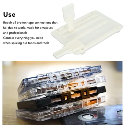 Yosoo Health Gear Tape Splicing Set 1/4 10 Cassette Tape Repair Kit, Professional 1 Inch 1/2 Inch 1/4 Inch 1/8 Inch Open Reel to Reel Splicing Set for Revoxsonido, Open Reel