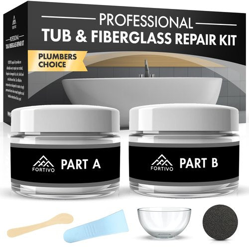White Porcelain Repair Kit, Fiberglass Tub Repair for Sink, Shower, Countertop, and Tile - Acrylic Tub and Cracked Porcelain Sink Repair