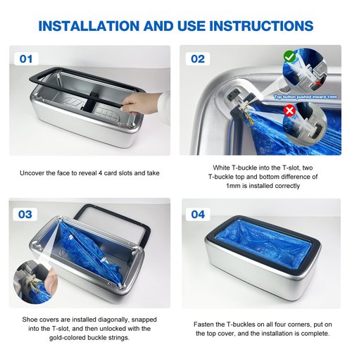 YJDayy Shoe Covers Dispenser Containing 200pcs Shoe Cover Disposable Non Slip High Quality Automatic Shoe Cover Machine with Disposable Shoe Covers for Indoors for Most Occasion and Shoes Size