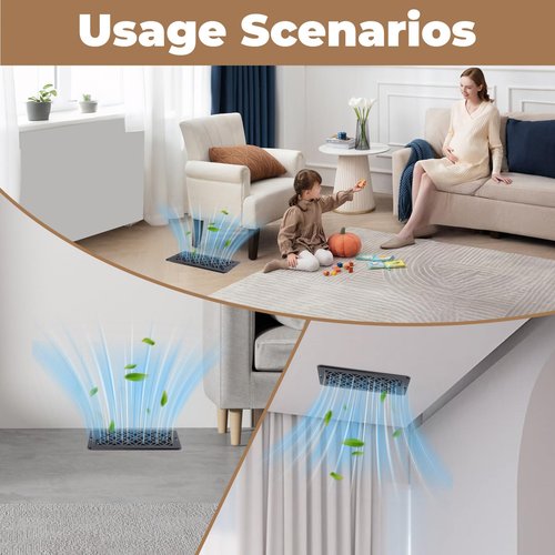 MMFSF 2 Pack Floor Vent Covers, 4x10 Adjustable Heat Air Vent Deflector, 2-in-1 Floor Register, Vent Covers for Home Floor, Office, Ceiling, Heavy Duty Walkable Metal Floor Vents (Brown)