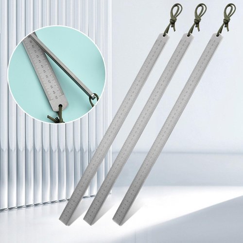 Heavy Duty Ruler Self Defense, Stainless Steel 20 Inch Metal Rulers, Self Defense Ruler Hand Centimeter Inch Dual Scale Measuring Tool with Holster for Easy Measurements (2PCS)