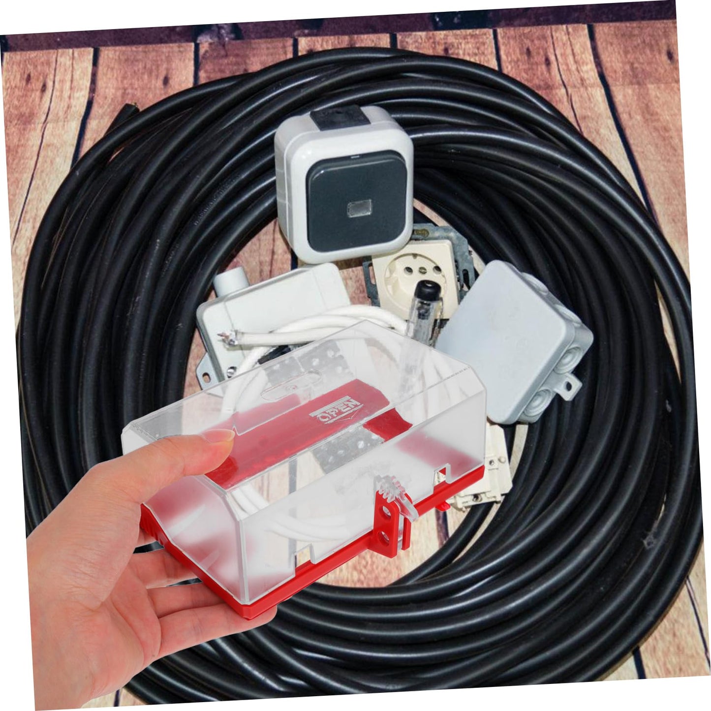 PRETYZOOM Oversize Push Button Cover Transparent Emergency Stop Switch Protector for Electrical Equipment Quick Shutdown Switch Protection Box