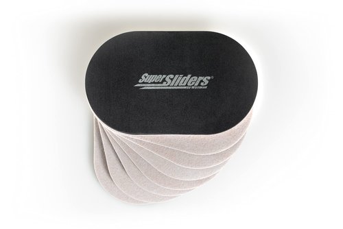 Super Sliders 3 1/2" x 6" Oval Reusable Furniture Sliders for Hard Surfaces - Effortless Moving and Surface Protection, Beige (4 Pack)