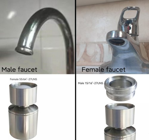 Brushed Nickel Rotate Sink Faucet Aerator.kitchen,bathroom faucet nozzle aerator,faucet extender, 360 degree swivel dual flow sprayer for sink tap head.