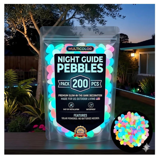 Colorful Glow-in-the-Dark Garden Stones, 2026 New Glowing Pebbles for Garden Outdoor, Beautiful Luminous Stepping Stones Glow Rocks for Landscaping Fish Tank Aquarium Walkway Decor (200, Multicolor)