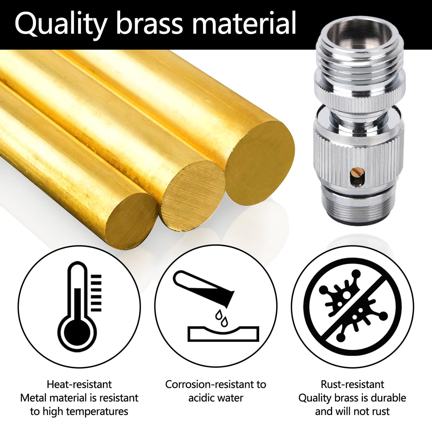 3 Pack Faucet Adapter Set, Quick Connect Sink Faucet to Garden Hose Aerator Adapter Dishwasher & Washing Machine Coupler Connector for Kitchen, Bathroom, Pet Bathing, Garden, and Shower Hose