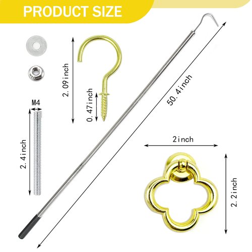 Alaisee Attic Pull Down Hook System Kit, Heavy Duty Ladder Door Stairs Puller Rod Pole Replacement for Ropes Cord String