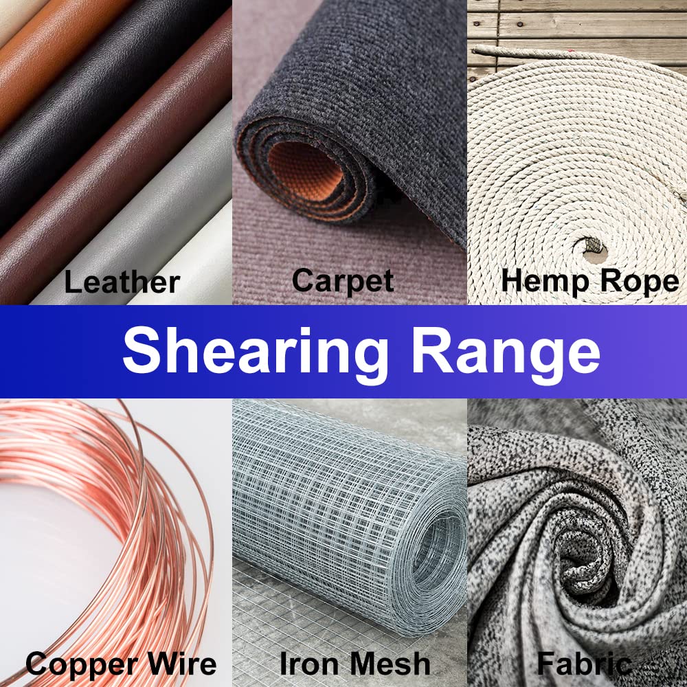 FTECYBO Heavy Duty Scissors 8.5'', All Purpose, Leather Scissors, Reinforced Stainless Steel Blades with Metal Handles for Home, Office, Easy Cutting Cardboard, Fabric, Carpet, Leather, etc