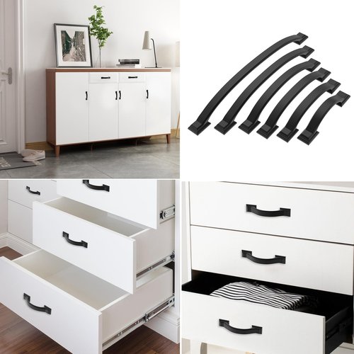 GIYURO 10 Pack 3 Inch Cabinet Pulls Matte Black Kitchen Cabinet Handles Zinc Alloy Drawer Pulls Solid Cabinet Hardware