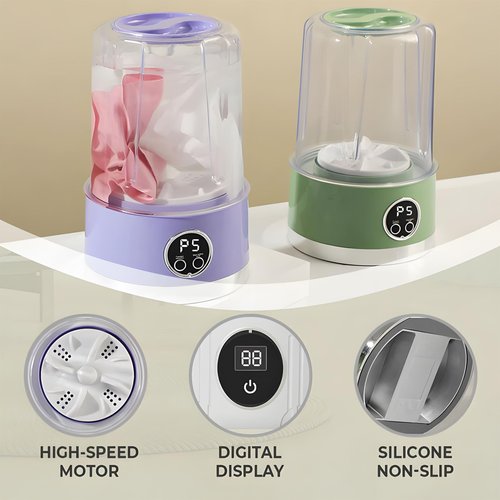 Underwear Washer, 2025 Upgraded Mini Washing Machine, Wireless Portable Laundry Cup, Portable Washing Cup, Underwear Washer, Smart Laundry Cups For Bra Socks & Baby Clothes (White)