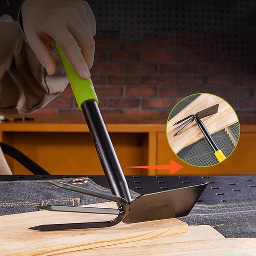 MYCENSE Hoe and Cultivator Hand Hoe Tiller Heavy Duty 2 in 1 Garden Rake Hand Tool for Tilling Lawn Planting Gardening Cultivating
