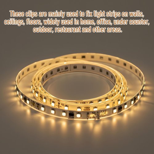30Pcs Led Light Clips, Waterproof LED Strip Mounting Clips Holder with Screws, LedLightStrip Clip for 5mm to 6mm LEDStrip Lighting