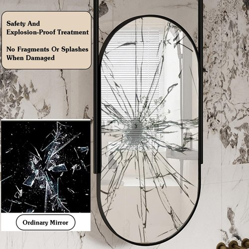 Ceiling Mounted Mirror,Oval Vanity Make-up Mirrors with Hanging Rod,HD Decorative Bathroom Mirrors,for Hallway Bathroom Entrance(Gold,40x80cm)