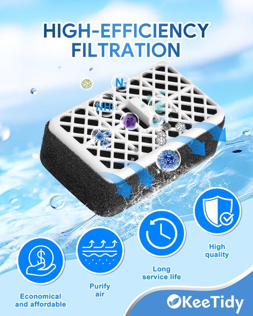 KeeTidy THU6474-01/THU6474#01 THU6072 Deodorizer Filter Compatible with TOTO S500e, S550e, K300, THU9476 Deodorizing Catalyst Cartridge Toilet Air Filter, 2 Pack