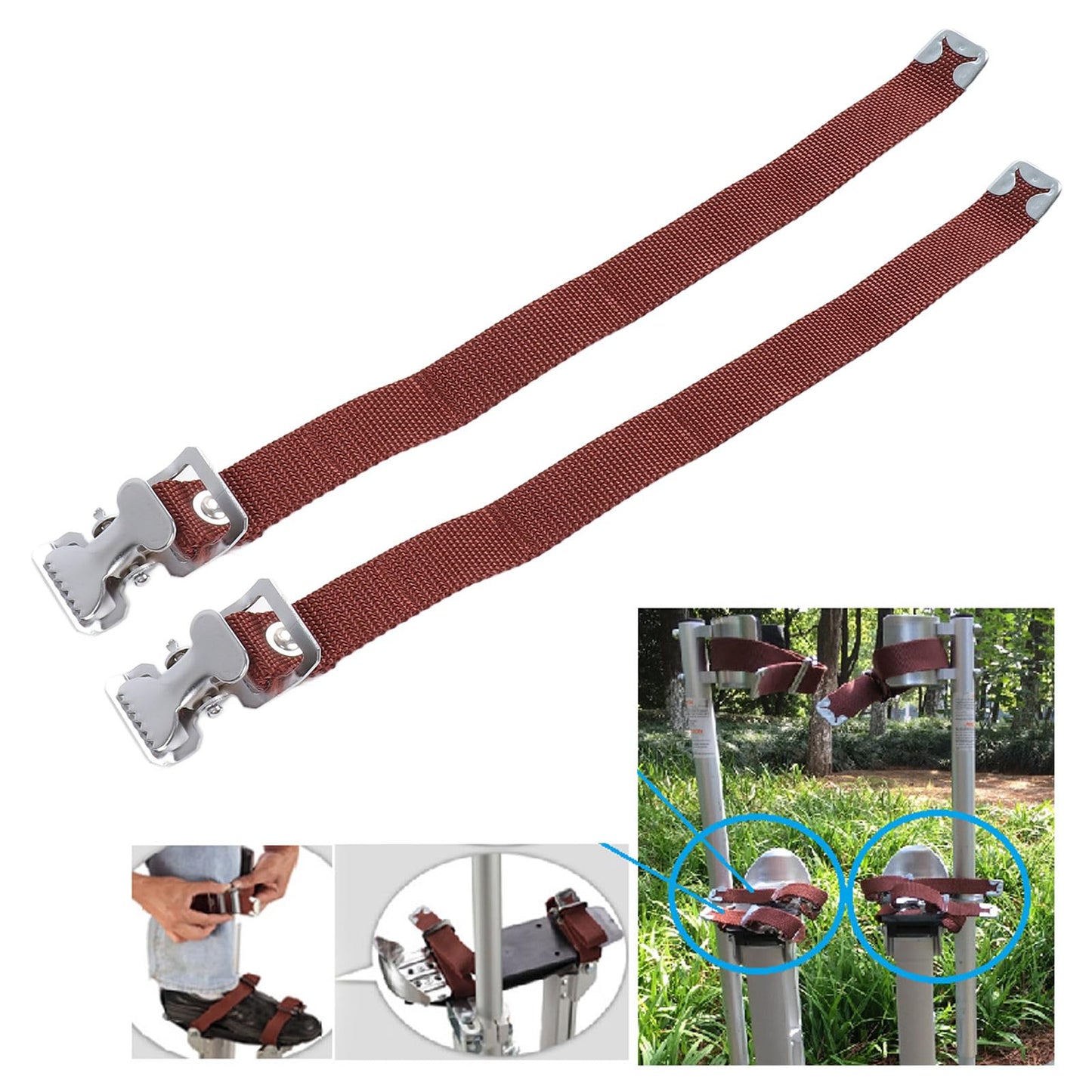 2Pcs Leg Band Straps Drywall Stilts Replacement Part, Length Adjustable Leg Fixation Sancos Drywall Parts, for Jumping Stilts Drywall Parts, for Clown Shows Street Parades