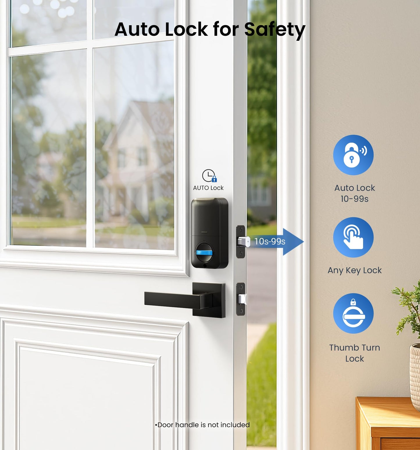 Veise KS02A Fingerprint Keyless Entry Door Lock, Auto Lock, Electronic Keypad Deadbolt for Front Door, Biometric, Anti-Peeping Password, Easy Install, Oil Rubbed Bronze
