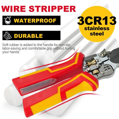 Multi Wire Stripper Tool - Wire Stripper, Voltage Tester Pliers, Hot Wire Judgment AC DC, Wire Twister, Wire Cutter and Splitting Wires