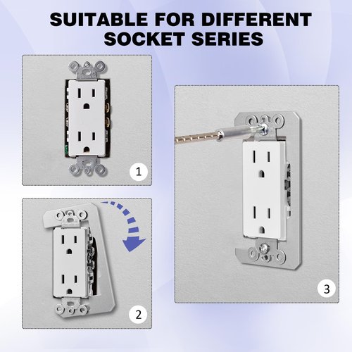 Outlet Spacer,Flush Fit Device Leveling Plates For Wall Outlet Repair And Loose Electric outlets Fix,Self-Leveling Electrical Socket Extenders for Electrical Box and Switches