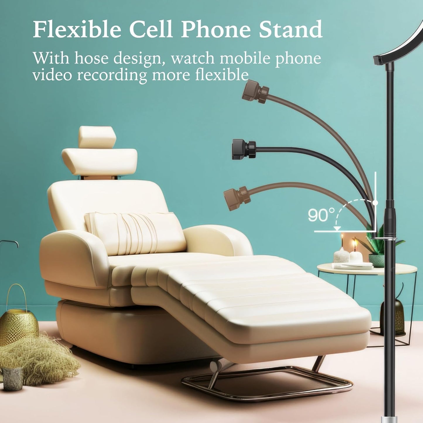 Hi_friend LED Floor Light, Half Moon Lamp for Lash Extension, Lighting for Beauty, Skincare, Lashes, Eyebrows, Filming Content Creation, Lash Lamp for Eyelash Tech