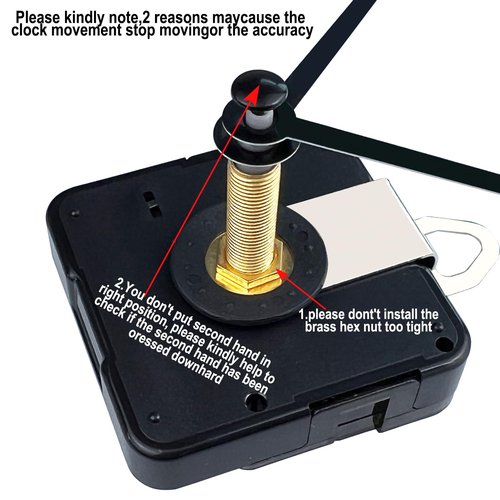 31mm Quartz Long Shaft Clock Movement DIY Wall Clock Movement Mechanism Clock Repair Kit Replacement (Shaft Length 1-1/5 inch,2 Pair Hands)