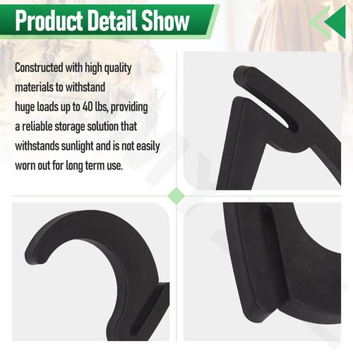 WHMYZHL 18 Pcs Universal Hooks for Garage Shelving and Industrial Storage Racks with Keyhole Slots Including L/J Heavy-Duty Hooks - Holds up to 40 lbs.